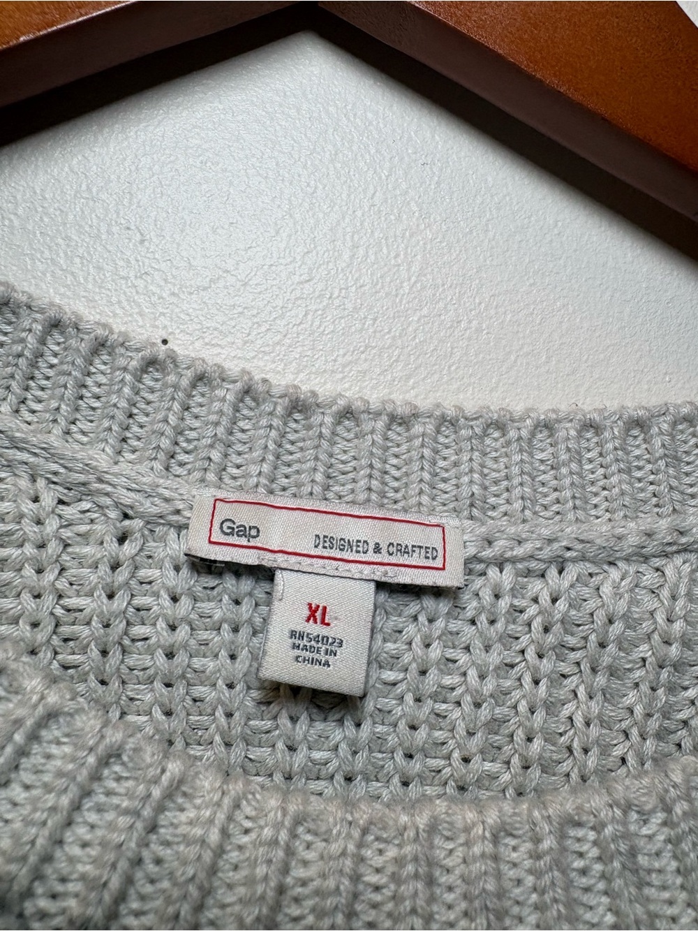 GAP Light Gray Ribbed Crewneck Sweater